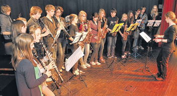 Foto der Saxofonbläsergruppe beim Hausmusikabend des TGG 2011