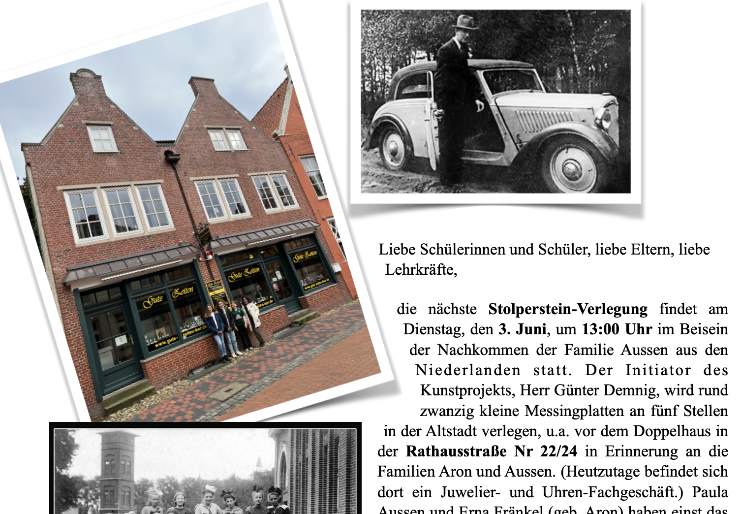 Einladung zur Stolpersteinverlegung